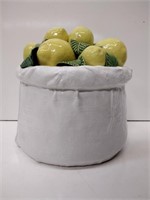 Italian Ceramic Bag of Lemons Sculpture