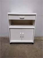White Rolling Wood Cabinet