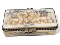 Antique Ivory Elephant Trinket Snuff Box