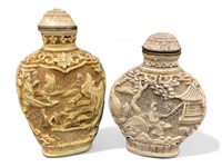 2 Resin Vintage Chinese Snuff Bottles