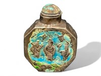 Old Silver Enamel Chinese Snuff Bottle