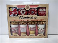 Budweiser Collectors Pint and Coaster Set