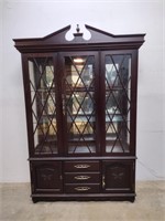 Vintage Lighted  China Cabinet w/ Glass Shelves