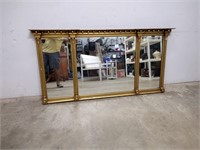 Regency Style Gold Toned Large Accent Mirror