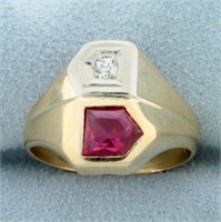 Antique Fancy Cut Natural Ruby and Old European Cu
