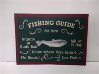 Fishing Guide For Hire Metal Sign