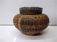 German Copper Lidded Ceramic Jar