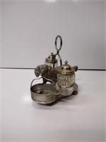 Antique Silver Plated Figural Dog S/P Set