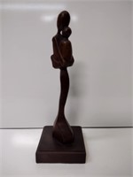 Mother with Child Carved Wood Sculpture