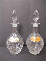 Vintage Etched Glass Decanters