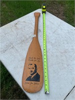 Justice Jim Johnson wooden paddle- political