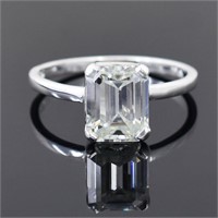 APPR $3100 Moissanite Ring 2 Ct 925 Silver