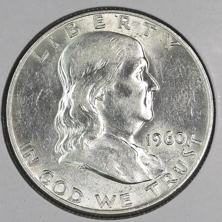 1960-D USA Silver Franklin Half Dollar