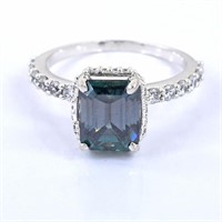 APPR $3650 Moissanite Ring 2.85 Ct 925 Silver