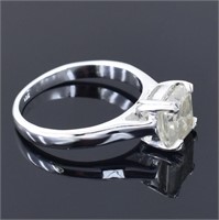 APPR $2800 Moissanite Ring 2.1 Ct 925 Silver