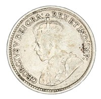 1920 Canada 5 Cent Coin F- 80% Silver