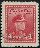 Canada 1943 WWII George VI 4 Cents stamp #267