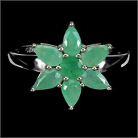 Pear Green Emerald 5x3mm Gemstone 925 Sterling Sil