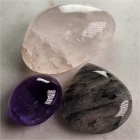 137.45 Ct Cabochon Rose quartz, Amethyst & Rutile