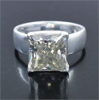 APPR $3400 Moissanite Ring 6 Ct 925 Silver