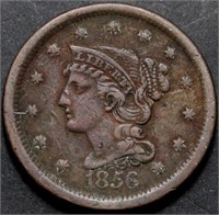 USA Braided Hair  large Cent 1856 Slanted 5