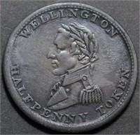 Canada WE-8A Wellington 1814 Half Penny Token BR97