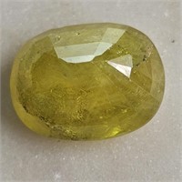 CERT 4.96 Ct Faceted Heated Yellow Sapphire, Oval