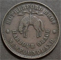 Canada NF-1 Token 1846 Rutherford Harbour Grace To