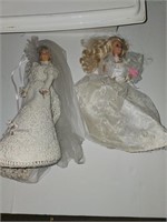 Two vintage bride barbies