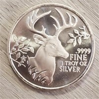 One Ounce Silver Round: Texas Stag