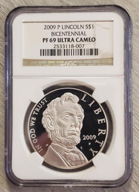 2009-P Lincoln Silver Dollar: PF69