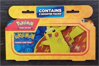 Sealed Pokémon Tin Pencil Case w/ 2 Booster Packs