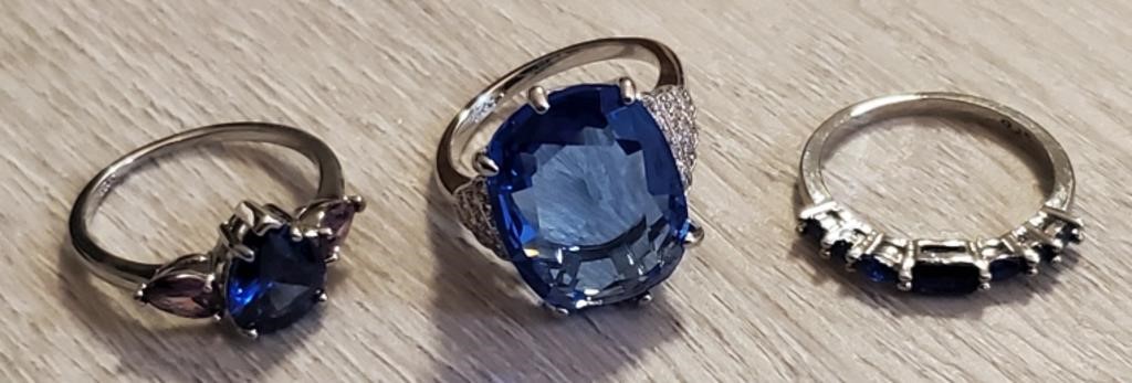 (3) Sapphire Fashion Rings