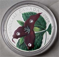 Canada $20 2014 Red Trillium with Crystal Dew Drop
