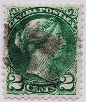 Canada 1872 Queen Victoria 2 Cents Stamp #36