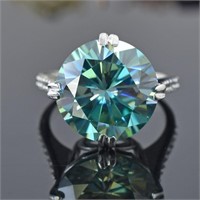 APPR $4200 Moissanite Ring 8 Ct 925 Silver