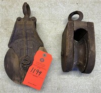 Antique Wooden Pulleys
