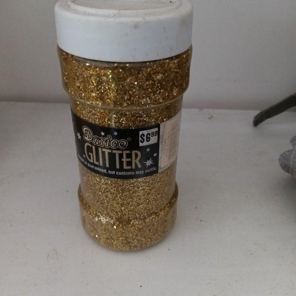 Darice 8-Ounce Glitter Jar, Gold