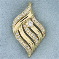 1ct TW Abstract Wave Design Diamond Pendant in 14K