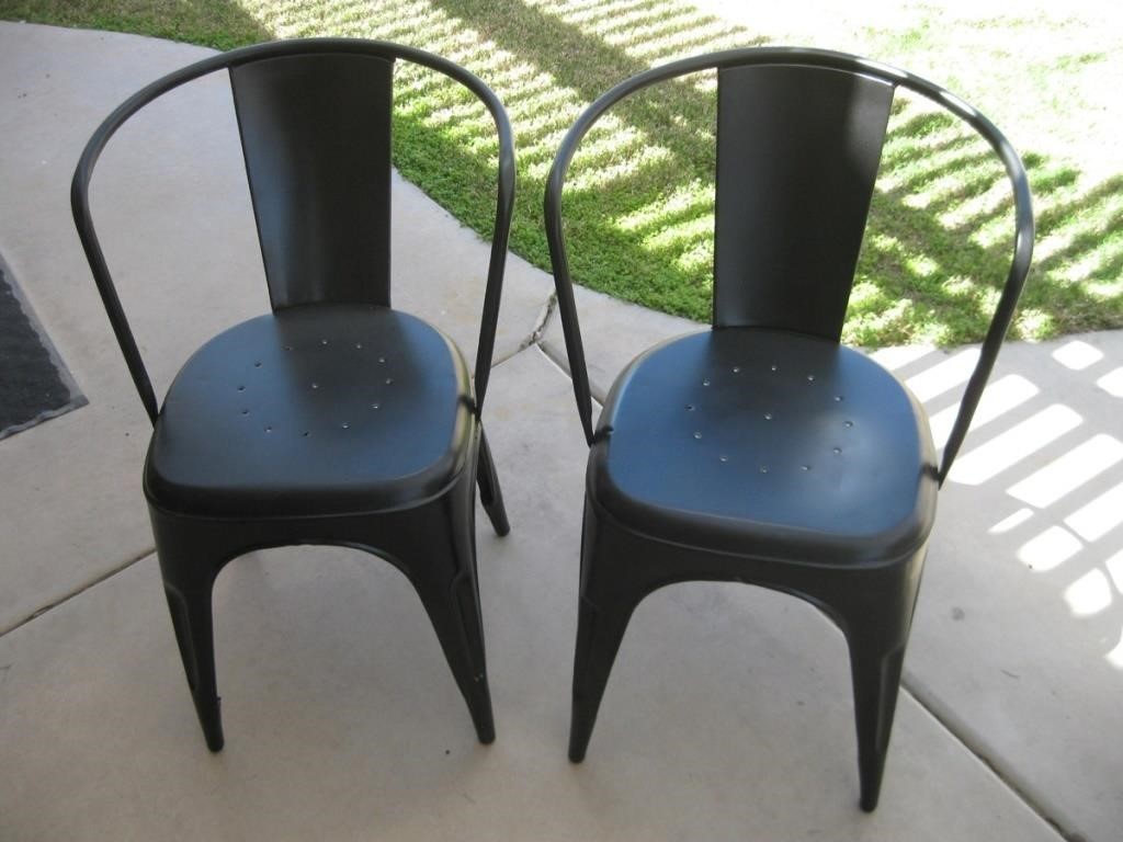 Pair Metal Patio Chairs