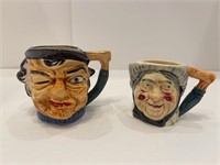 2 Vintage Toby Mugs, Ugly Charlie 3", The Old