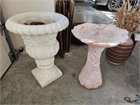 Concrete Planter & Bird Bath