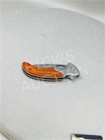 Maxam liner lock folding knife - wood handle - new