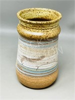 Pottery vase - prairie scene - 7.5"
