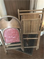 Two vintage folding chairs
