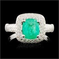 14K Gold 1.08ct Emerald & 0.51ctw Diamond Ring