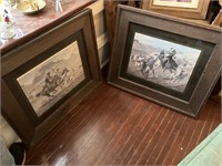 Wood framed cowboy pictures