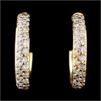 18K Yellow Gold 0.50ct Diamond Earrings