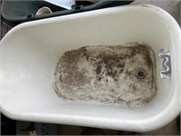 Footed vintage bathtub