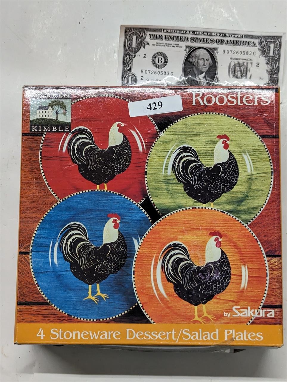 New 4 Warren Kimble rooster plates